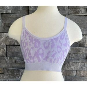 Ryka‎ Women’s Purple Leopard Print Racer Back Lightly Padded Sports Bra Size S